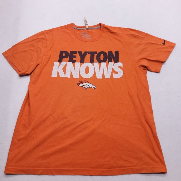 Nike Peyton Knows Casual Short Sleeve T Shirt Adult Mens Size Extra Large Orange - Picture 2 of 8